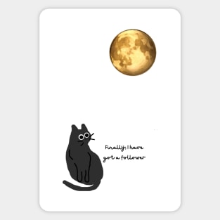 Black cat got a follower Sticker